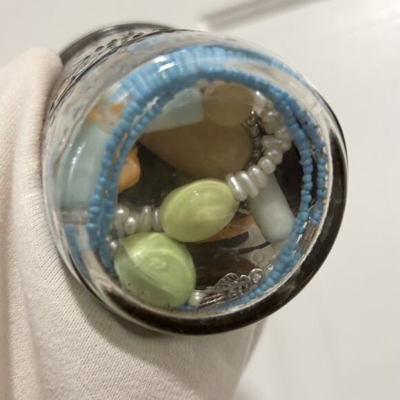 Mystery Jewelry Jar 1 Pound 20+ Mixed Lot Wearable Costume Coastal Boho Theme - Picture 7 of 8